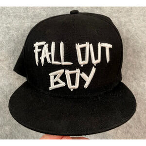 FALL OUT BOY Black Hat Snapback Flat Brim with "Denver" under White Logo OSFA